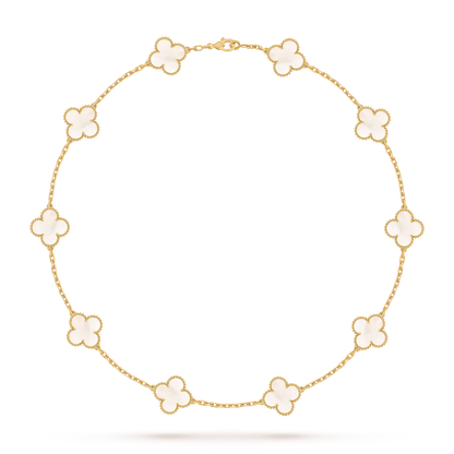 [Riva Jewelry]CLASSIC LUCKY 10-MOTIF CLOVER NECKLACE GOLD COLLECTION