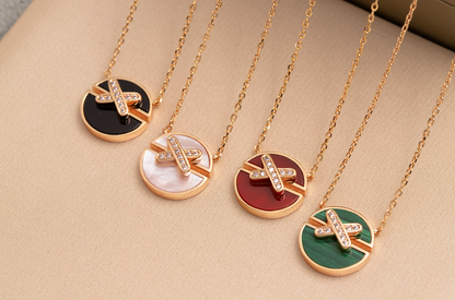 [Riva Jewelry]JEUX DE ROSE GOLD DIAMOND NECKLACE