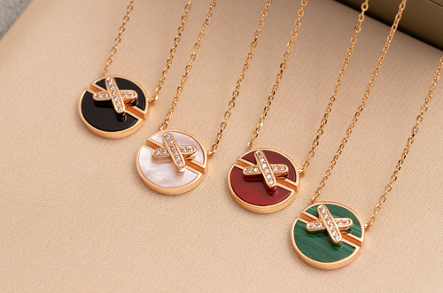 [Riva Jewelry]JEUX DE ROSE GOLD DIAMOND NECKLACE