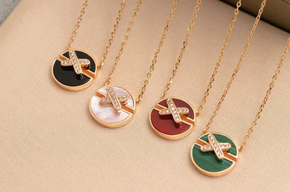 [Riva Jewelry]JEUX DE ROSE GOLD DIAMOND NECKLACE