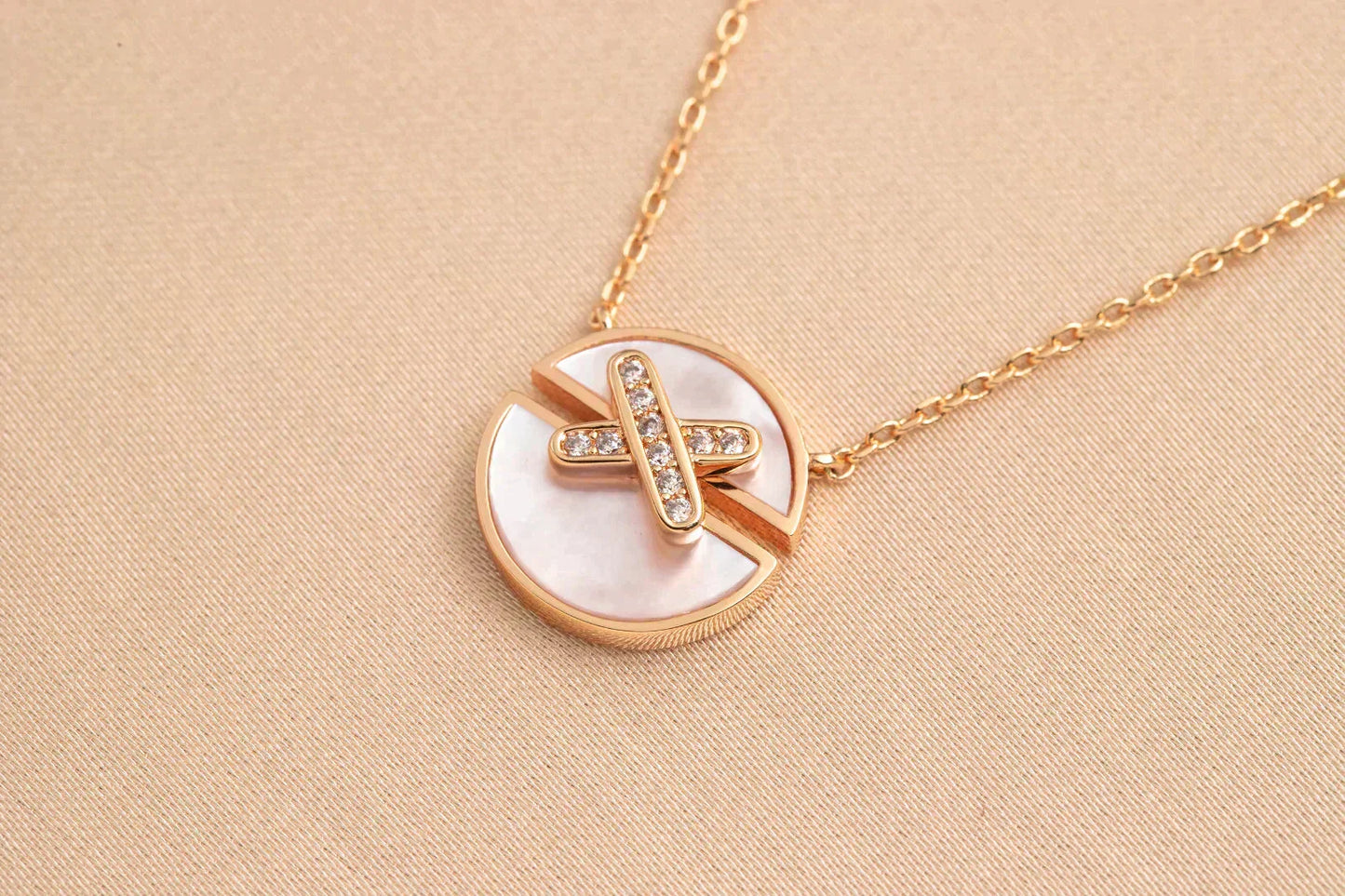 [Riva Jewelry]JEUX DE ROSE GOLD DIAMOND NECKLACE