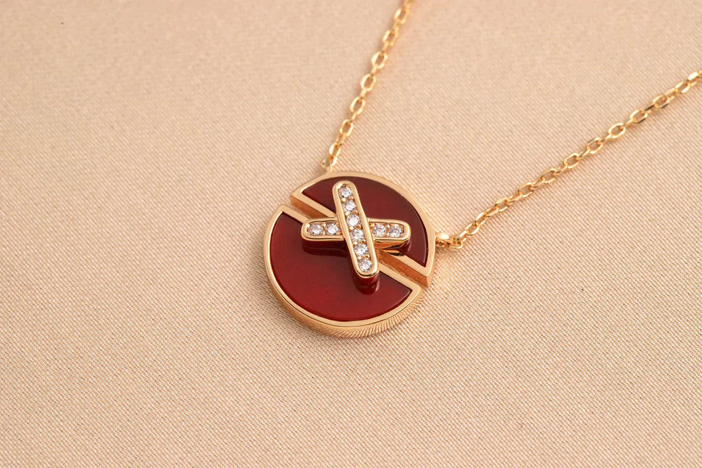 [Riva Jewelry]JEUX DE ROSE GOLD DIAMOND NECKLACE