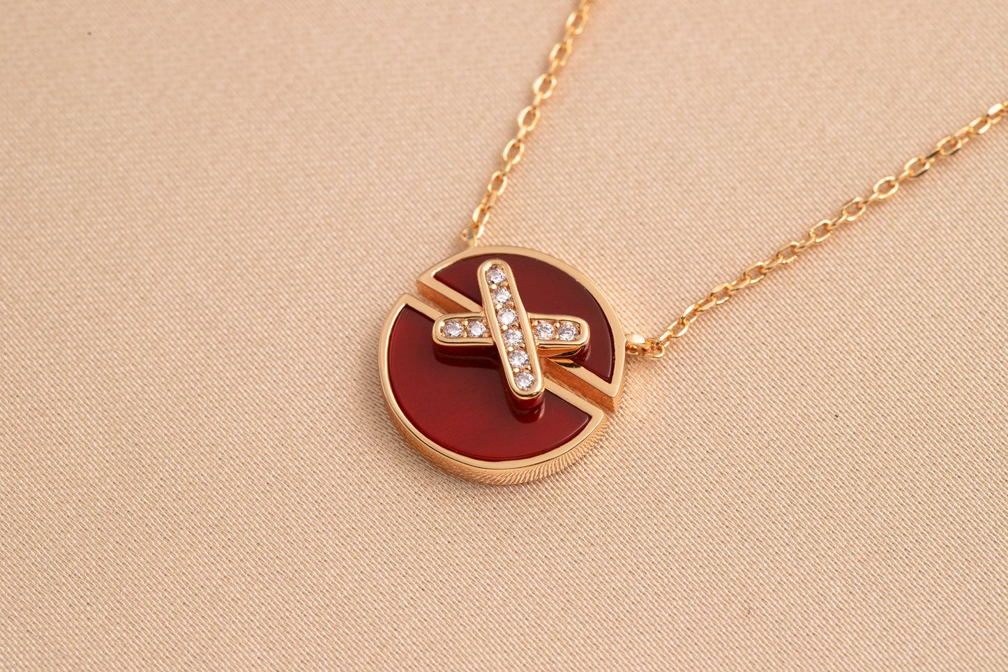 [Riva Jewelry]JEUX DE ROSE GOLD DIAMOND NECKLACE