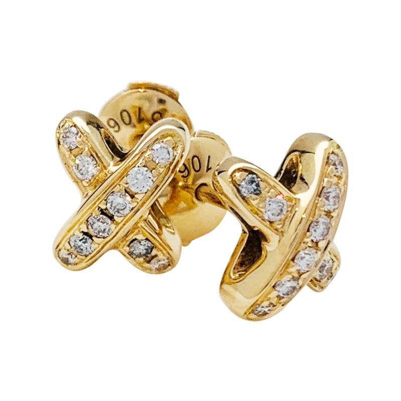 [Riva Jewelry]JEUX DE GOLD DIAMOND EARRINGS