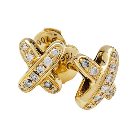 [Riva Jewelry]JEUX DE GOLD DIAMOND EARRINGS