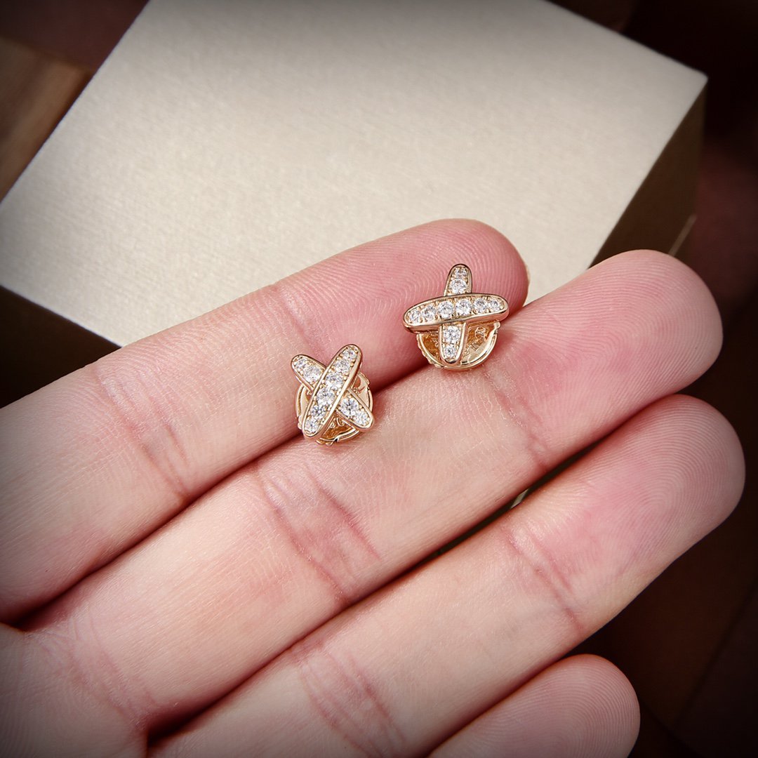 [Riva Jewelry]JEUX DE GOLD DIAMOND EARRINGS