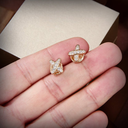 [Riva Jewelry]JEUX DE GOLD DIAMOND EARRINGS