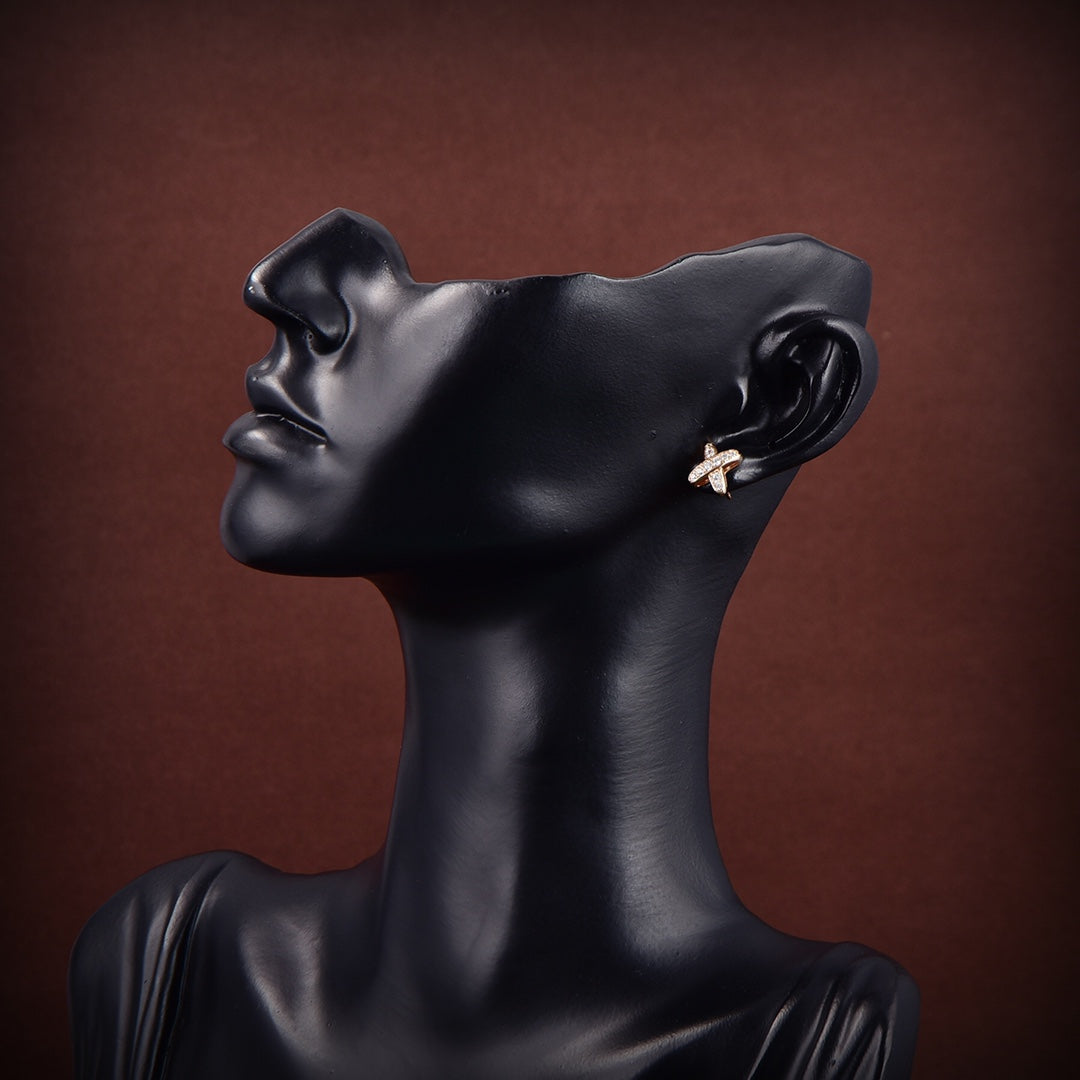 [Riva Jewelry]JEUX DE GOLD DIAMOND EARRINGS