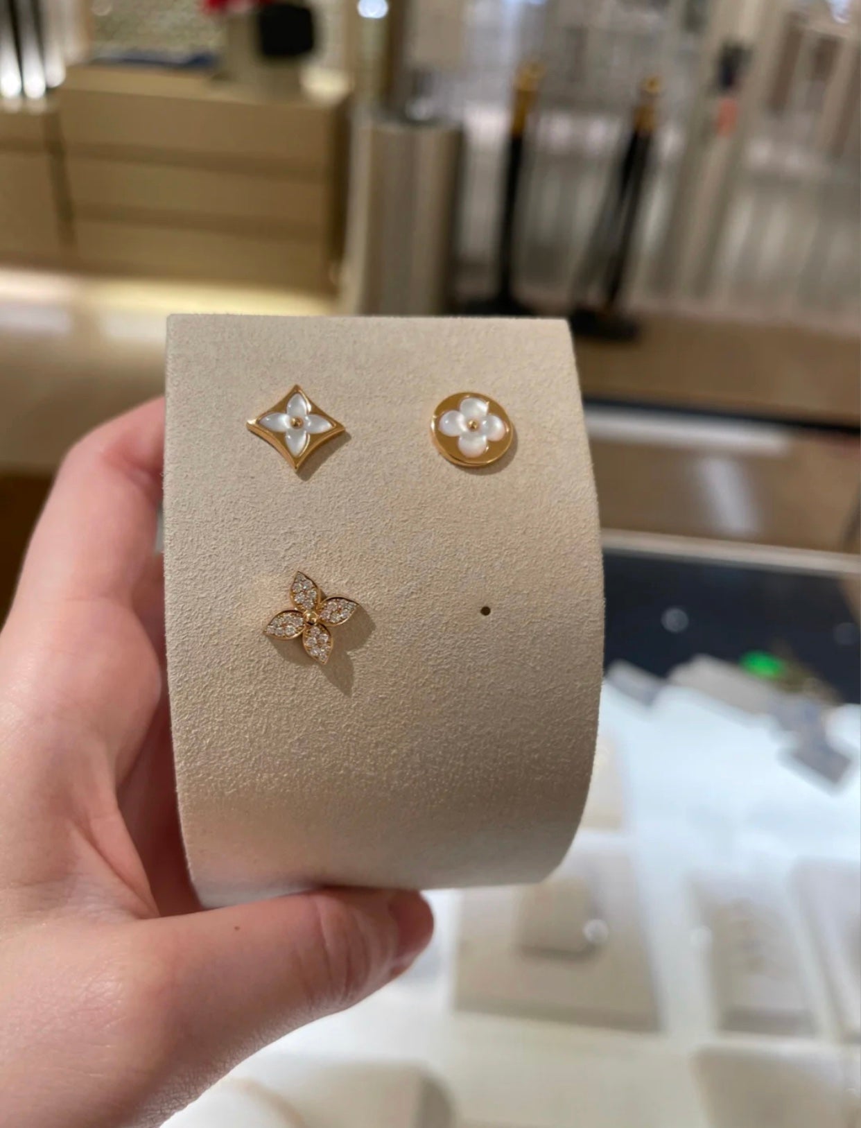 [Riva Jewelry]STAR BLOSSOM STUD EARRINGS ROSE GOLD DIAMONDS
