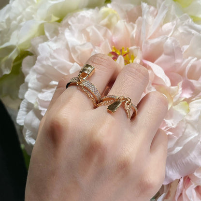 [Riva Jewelry]HM KELLY CLOCHETTE DOUBLE RING IN  WITH DIAMONDS