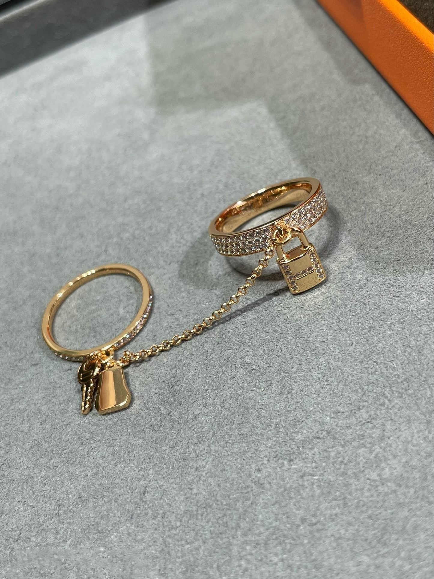 [Riva Jewelry]HM KELLY CLOCHETTE DOUBLE RING IN  WITH DIAMONDS