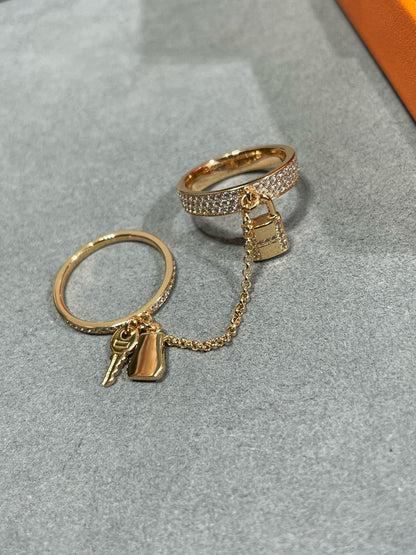[Riva Jewelry]HM KELLY CLOCHETTE DOUBLE RING IN  WITH DIAMONDS