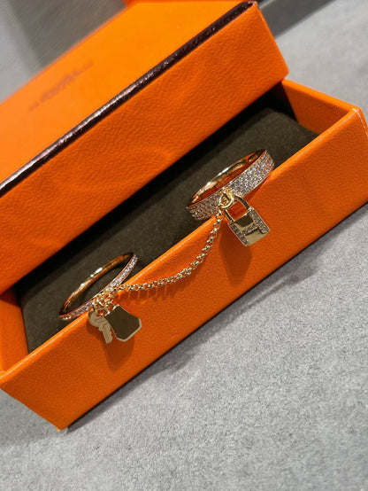 [Riva Jewelry]HM KELLY CLOCHETTE DOUBLE RING IN  WITH DIAMONDS