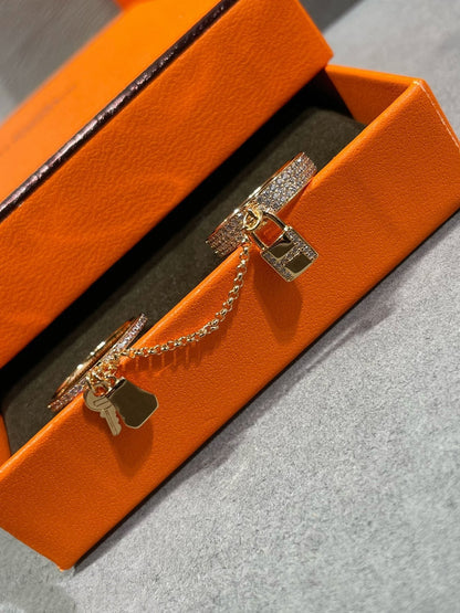 [Riva Jewelry]HM KELLY CLOCHETTE DOUBLE RING IN  WITH DIAMONDS