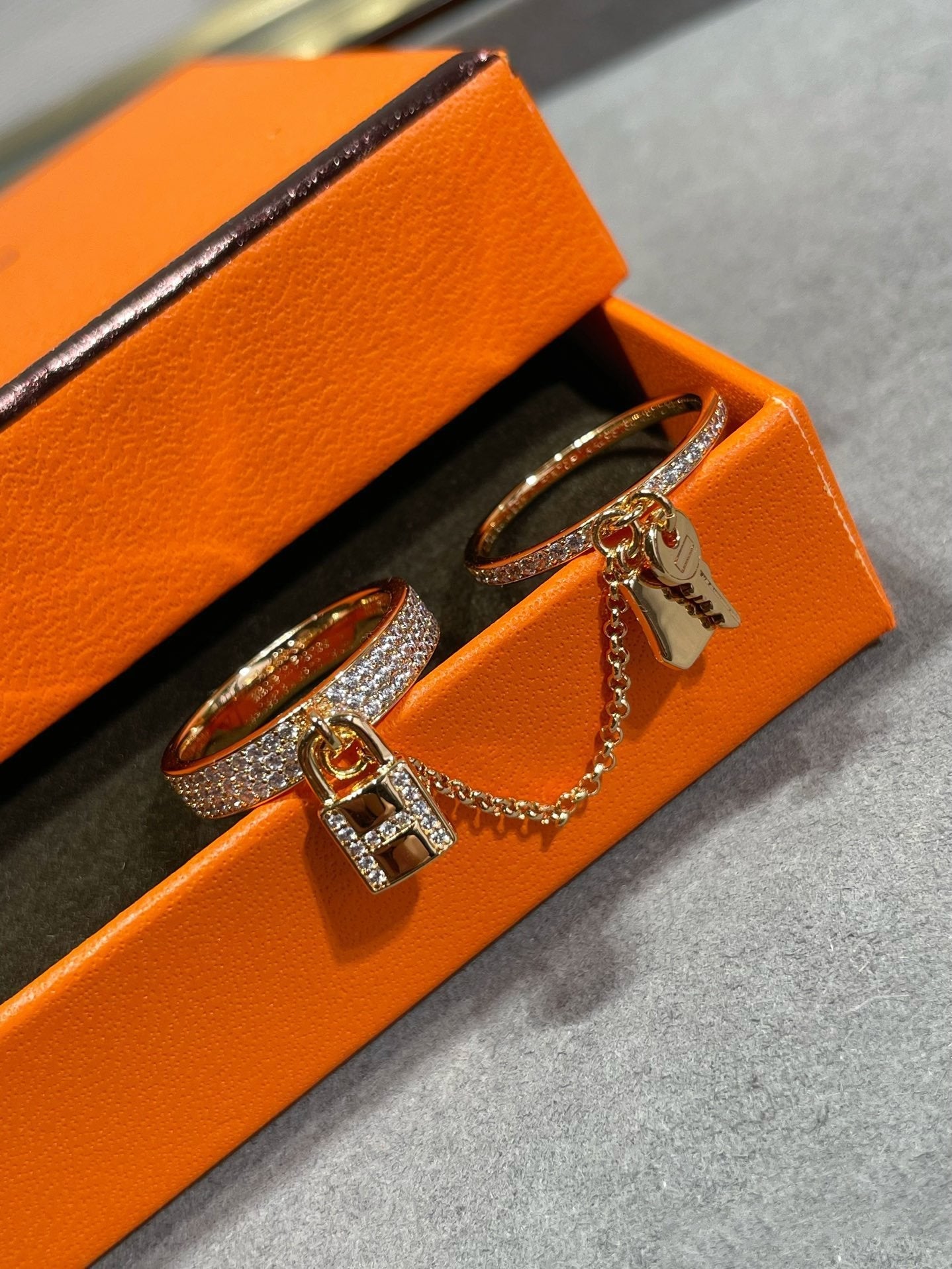 [Riva Jewelry]HM KELLY CLOCHETTE DOUBLE RING IN  WITH DIAMONDS