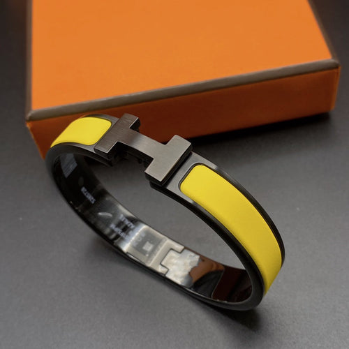[Riva Jewelry]CLIC HM SO BLACK YELLOW BRACELET