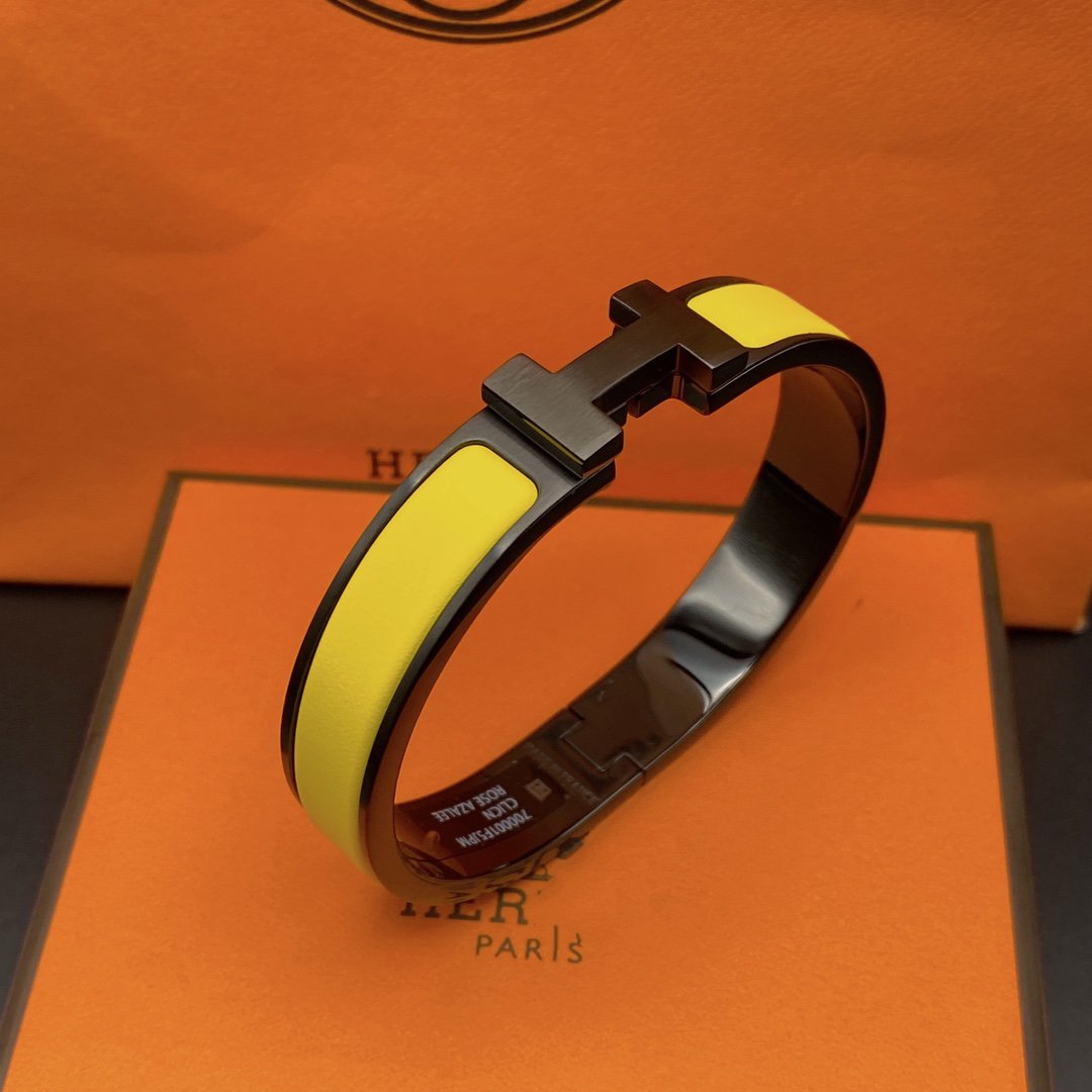 [Riva Jewelry]CLIC HM SO BLACK YELLOW BRACELET