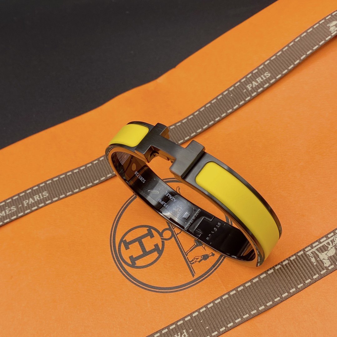 [Riva Jewelry]CLIC HM SO BLACK YELLOW BRACELET