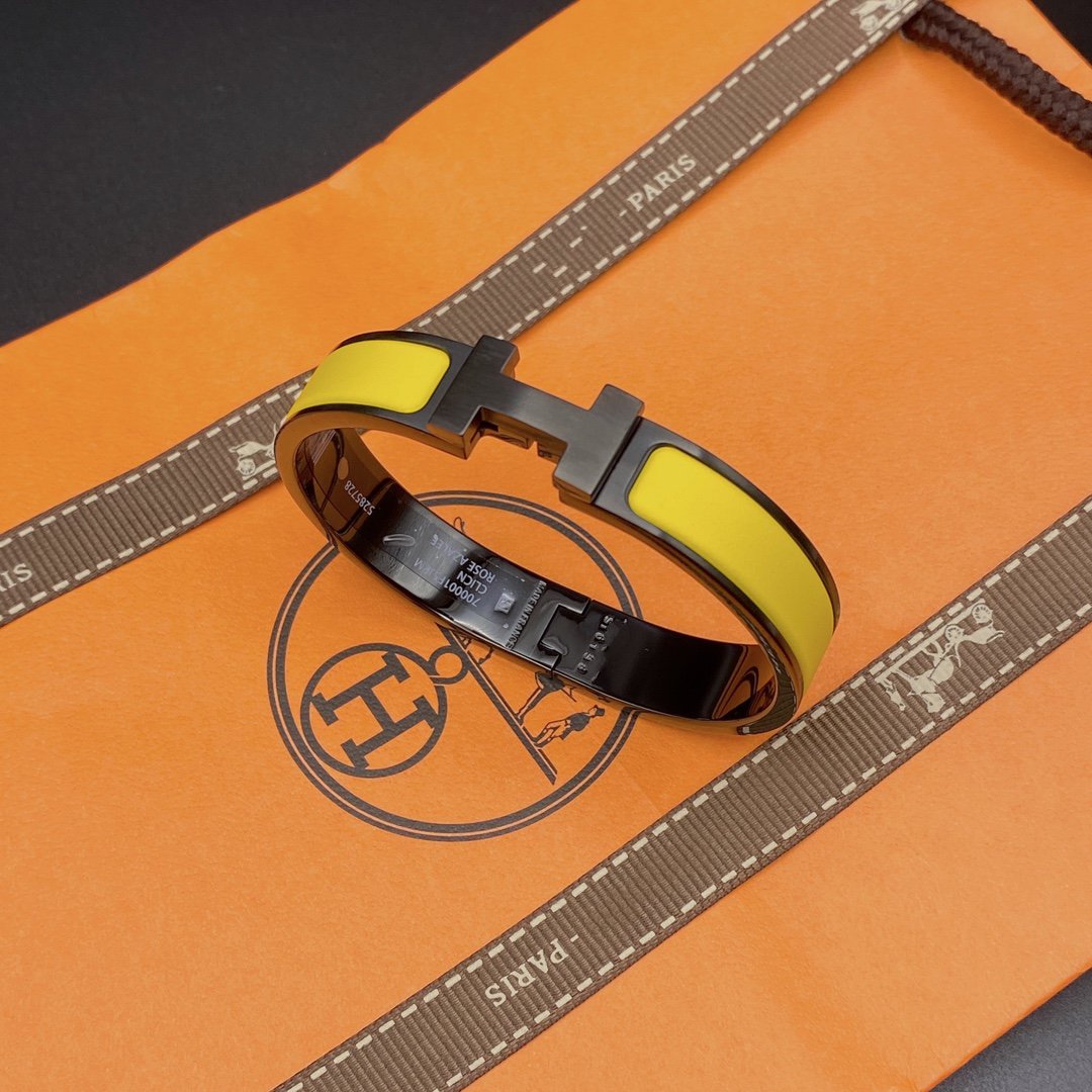 [Riva Jewelry]CLIC HM SO BLACK YELLOW BRACELET