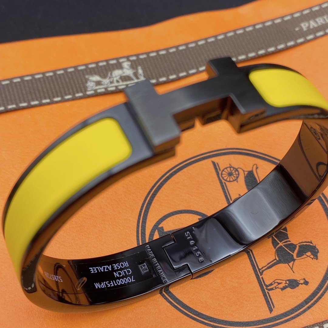 [Riva Jewelry]CLIC HM SO BLACK YELLOW BRACELET