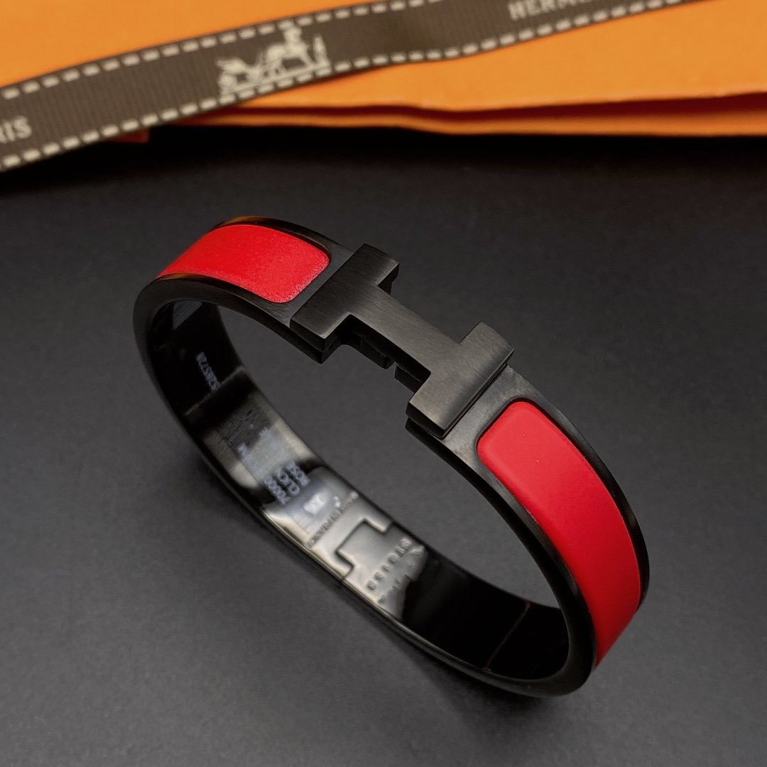 [Riva Jewelry]CLIC HM SO BLACK RED BRACELET