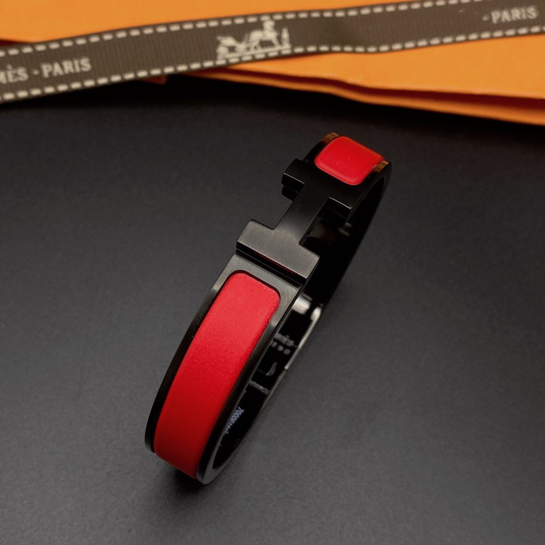 [Riva Jewelry]CLIC HM SO BLACK RED BRACELET
