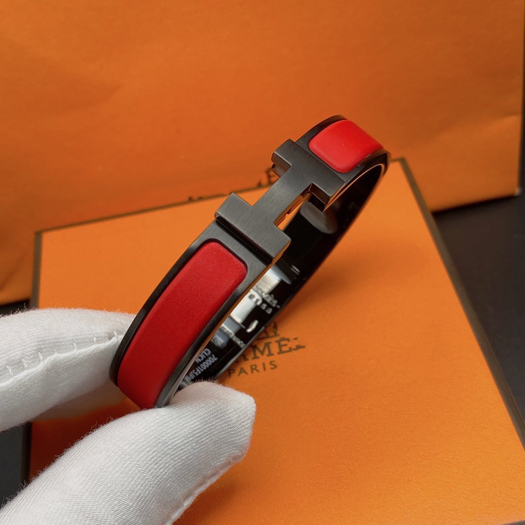 [Riva Jewelry]CLIC HM SO BLACK RED BRACELET