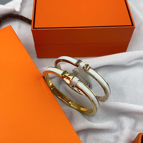 [Riva Jewelry]CLASSIC HM CLIC WHITE 8MM ENAMEL BRACELET