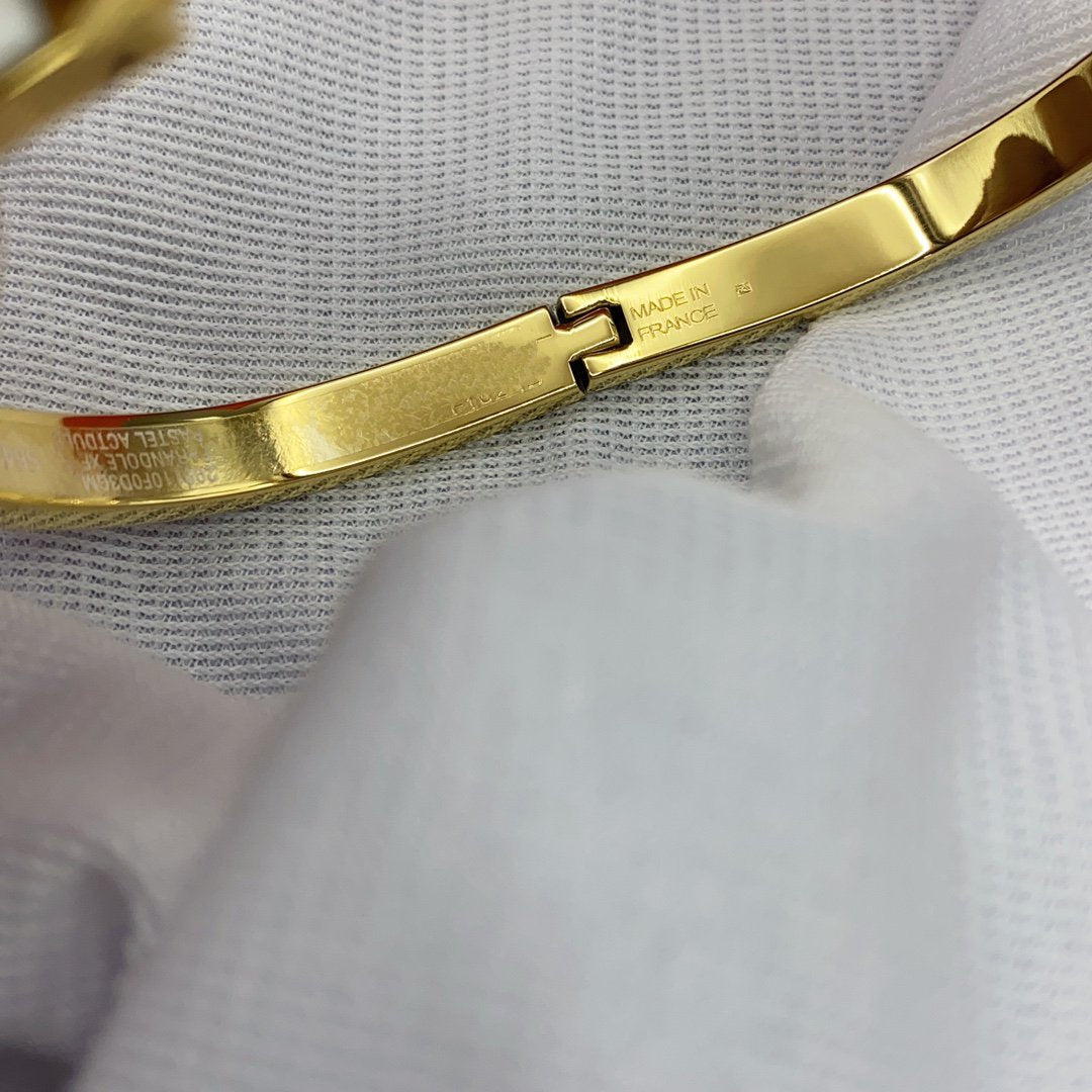 [Riva Jewelry]CLASSIC HM CLIC WHITE 8MM ENAMEL BRACELET