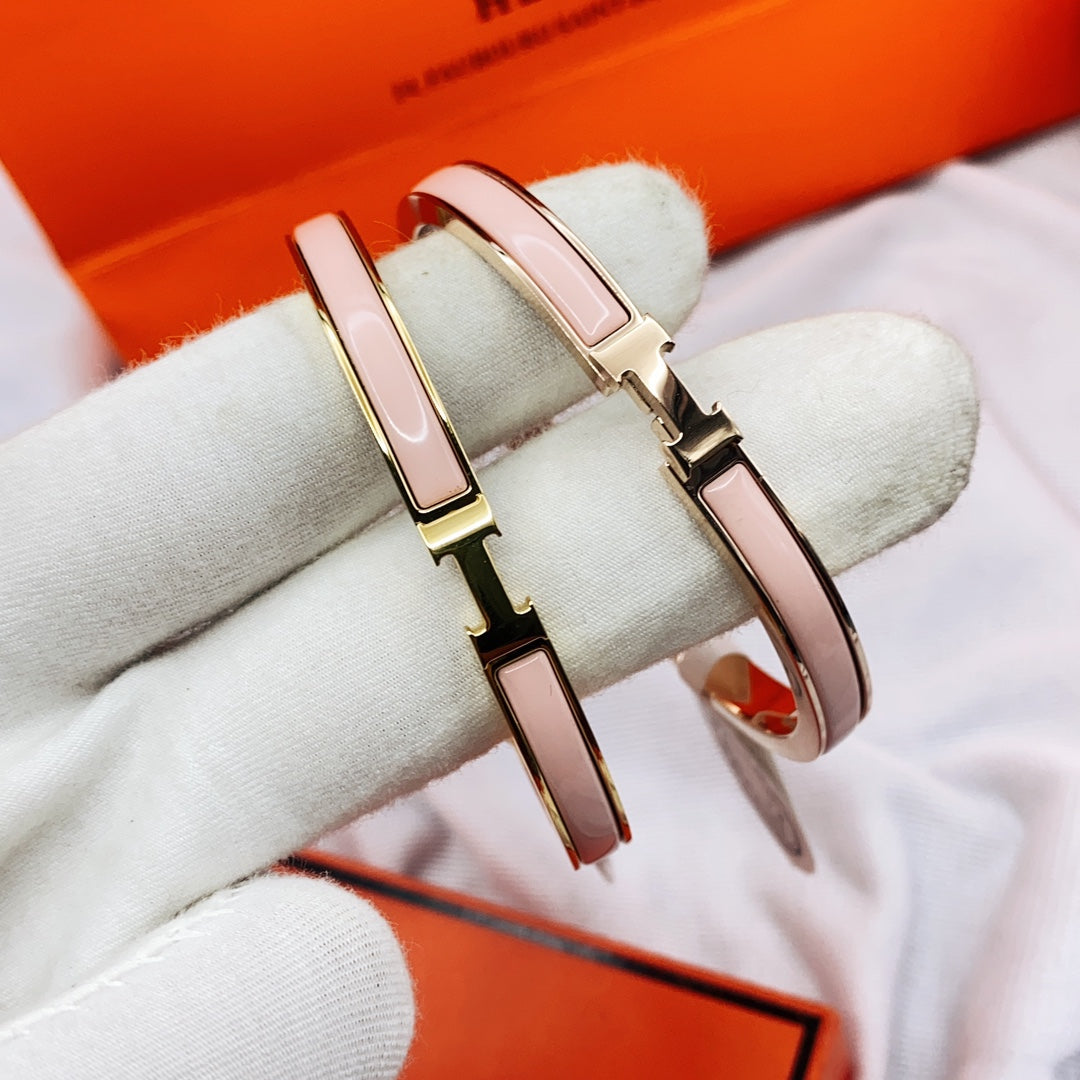 [Riva Jewelry]CLASSIC HM CLIC  PINK 8MM ENAMEL BRACELET