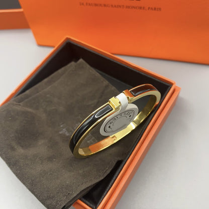 [Riva Jewelry]CLASSIC HM CLIC BLACK 8MM ENAMEL BRACELET