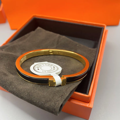 [Riva Jewelry]CLASSIC HM CLIC BLACK 8MM ENAMEL BRACELET