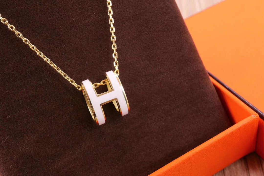 [Riva Jewelry]HM CLIC YELLOW ENAMEL GOLD NECKLACE