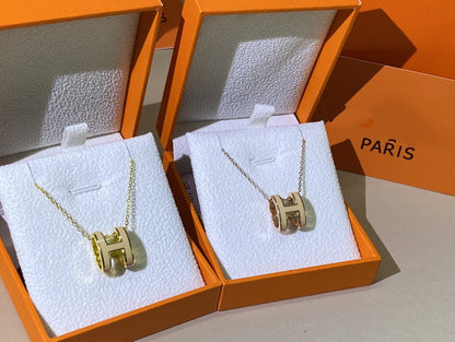 [Riva Jewelry]HM CLIC YELLOW ENAMEL GOLD NECKLACE