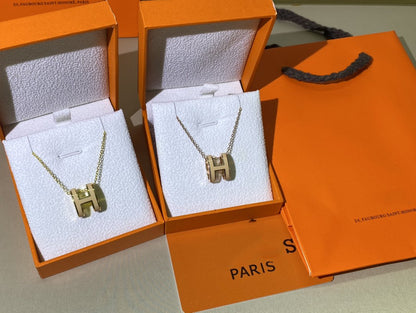 [Riva Jewelry]HM CLIC YELLOW ENAMEL GOLD NECKLACE