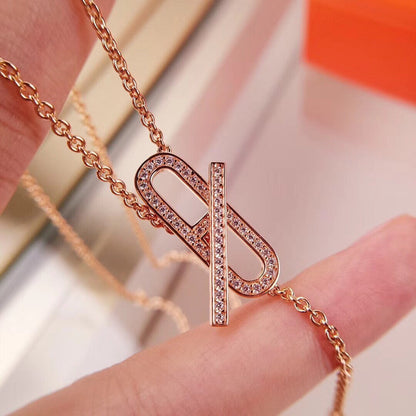 [Riva Jewelry]HM FIRE PIG NOSE NECKLACE TRENDY STREET