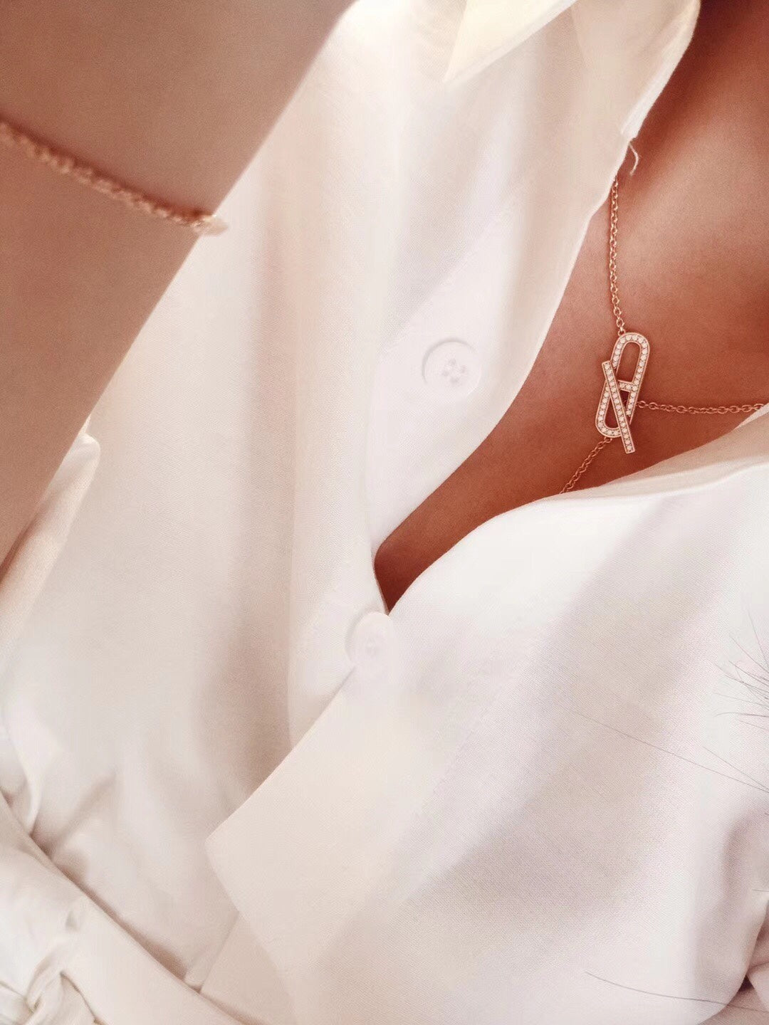 [Riva Jewelry]HM FIRE PIG NOSE NECKLACE TRENDY STREET