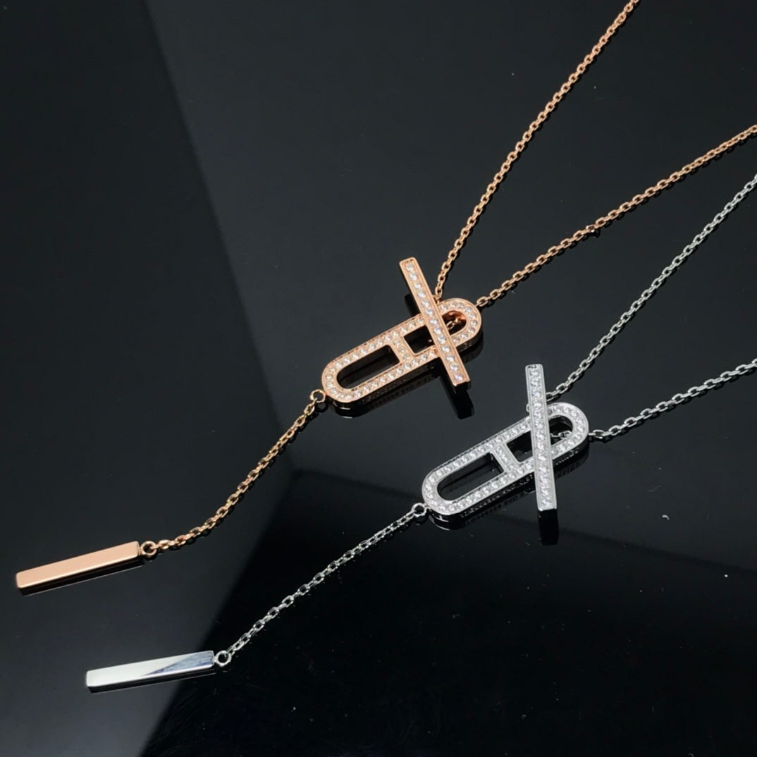 [Riva Jewelry]HM NECKLACE PLATINUM ROSE GOLD DIAMOND