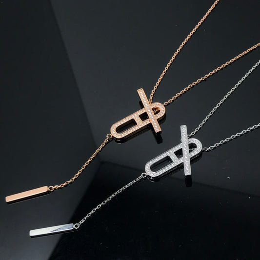 [Riva Jewelry]HM NECKLACE PLATINUM ROSE GOLD DIAMOND