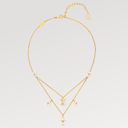 [Riva Jewelry]FLOWERGRAM GOLD MOP DOUBLE ROW NECKLACE