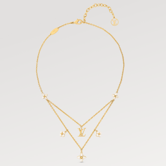 [Riva Jewelry]FLOWERGRAM GOLD MOP DOUBLE ROW NECKLACE