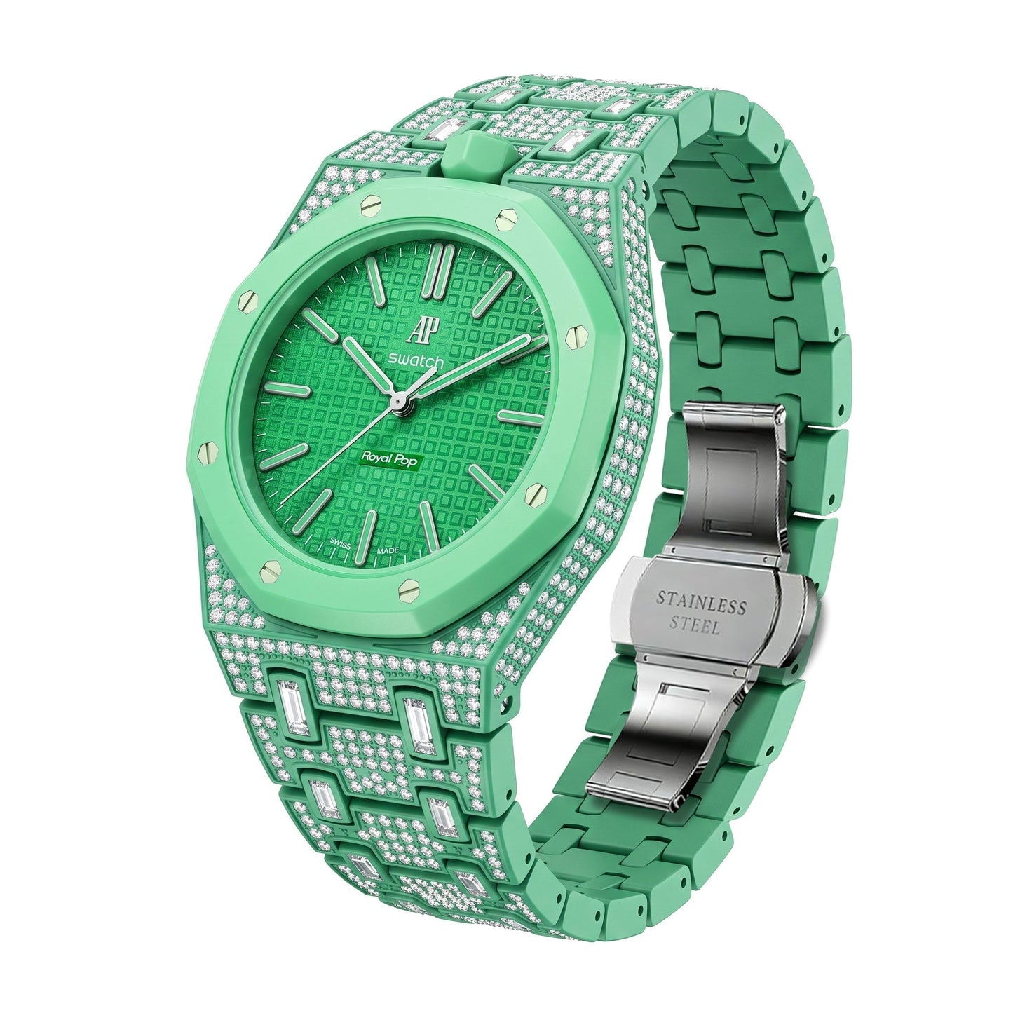 [Riva Jewelry]Royal Oak Pop Exclusive Bioceramic Case & Bioceramic Strap Full Diamond
