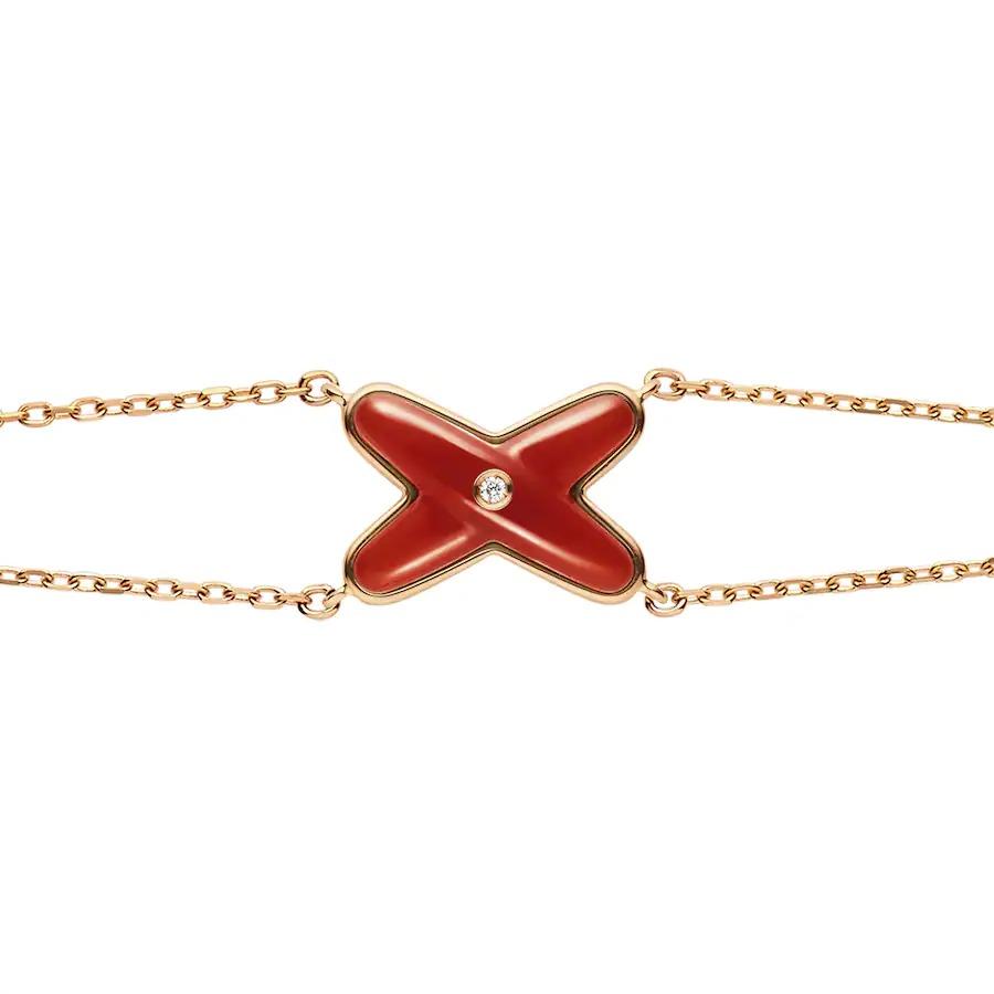 [Riva Jewelry]JEUX BRACELET CARNELIAN ROSE GOLD 1 DIAMOND