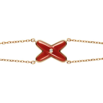 [Riva Jewelry]JEUX BRACELET CARNELIAN ROSE GOLD 1 DIAMOND