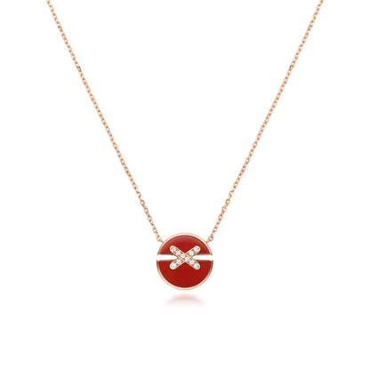 [Riva Jewelry]JEUX DE ROSE GOLD DIAMOND NECKLACE