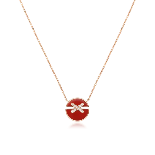 [Riva Jewelry]JEUX DE ROSE GOLD DIAMOND NECKLACE