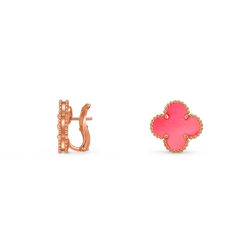 [Riva Jewelry]15MM CLOVER FLOWER STUD EARRINGS ROSE GOLD COLLECTION