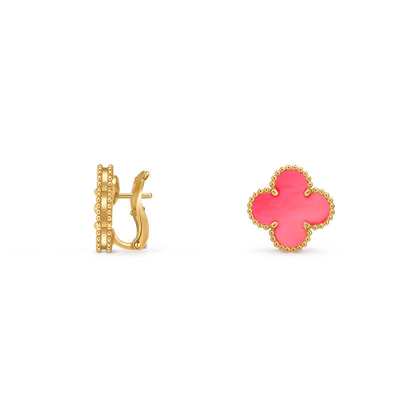 [Riva Jewelry]15MM CLOVER FLOWER STUD EARRINGS GOLD COLLECTION