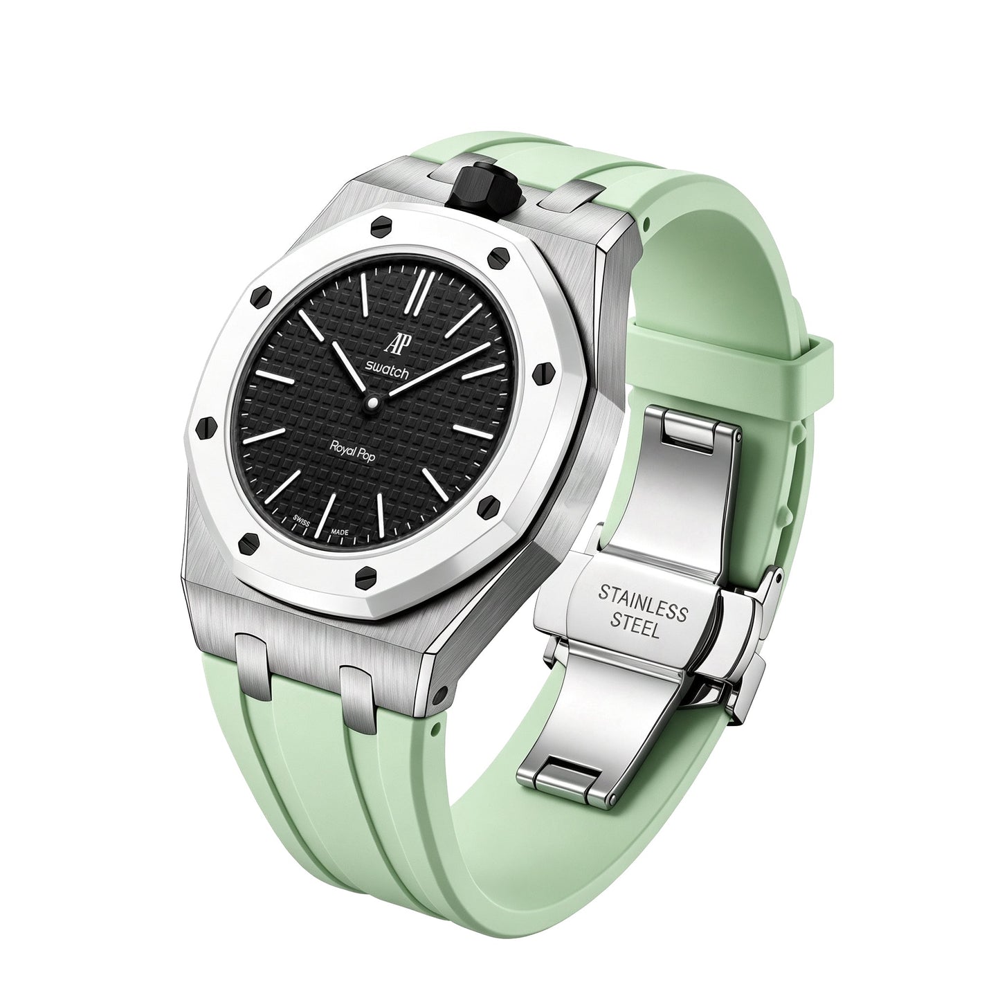 [Riva Jewelry]Royal Oak Pop Exclusive Steel Case & Silicone Strap With Cradle