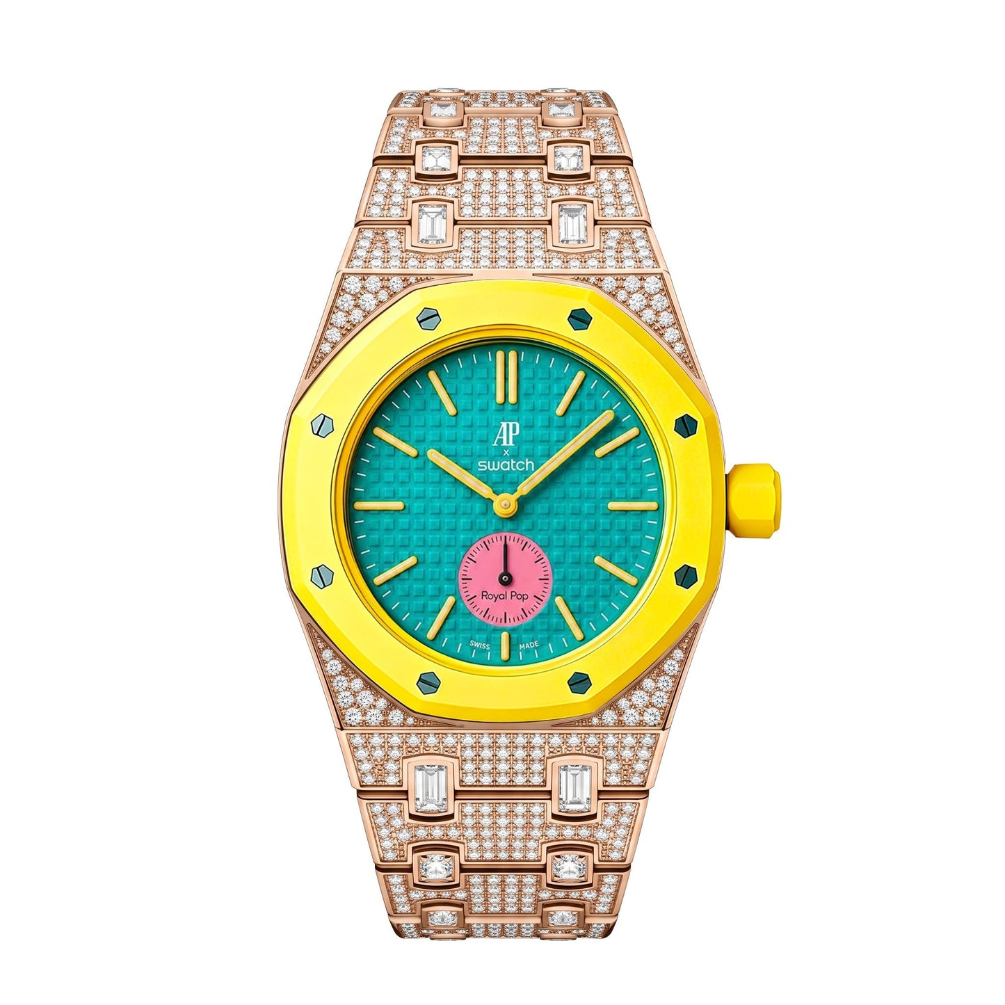 [Riva Jewelry]Royal Oak Pop Exclusive Bioceramic Case & Bioceramic Strap Full Diamond